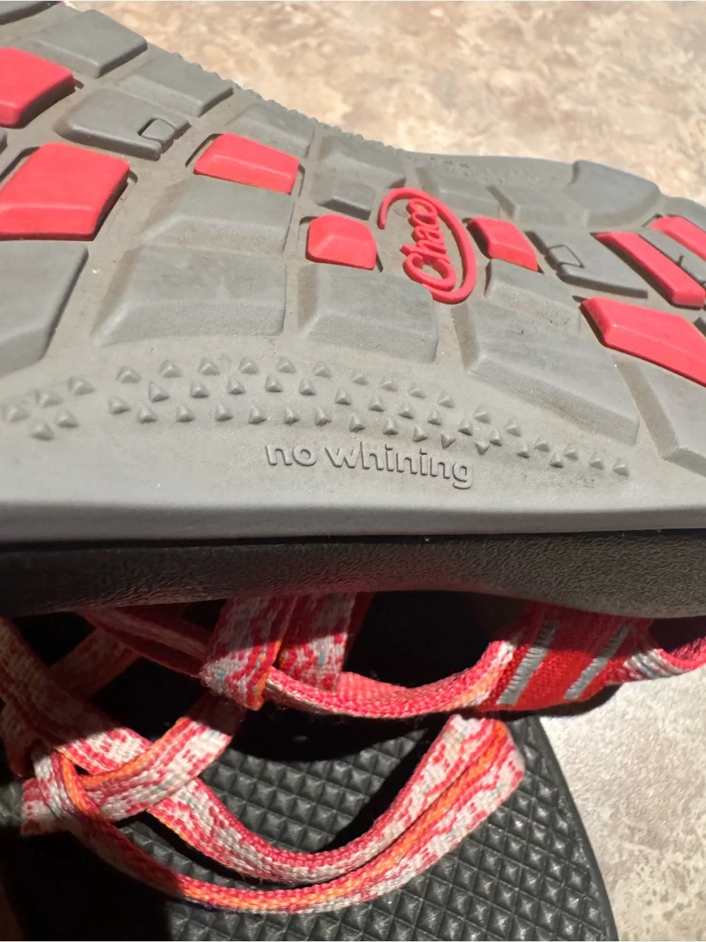 Chaco Red and Black Strappy Outdoor Sandals